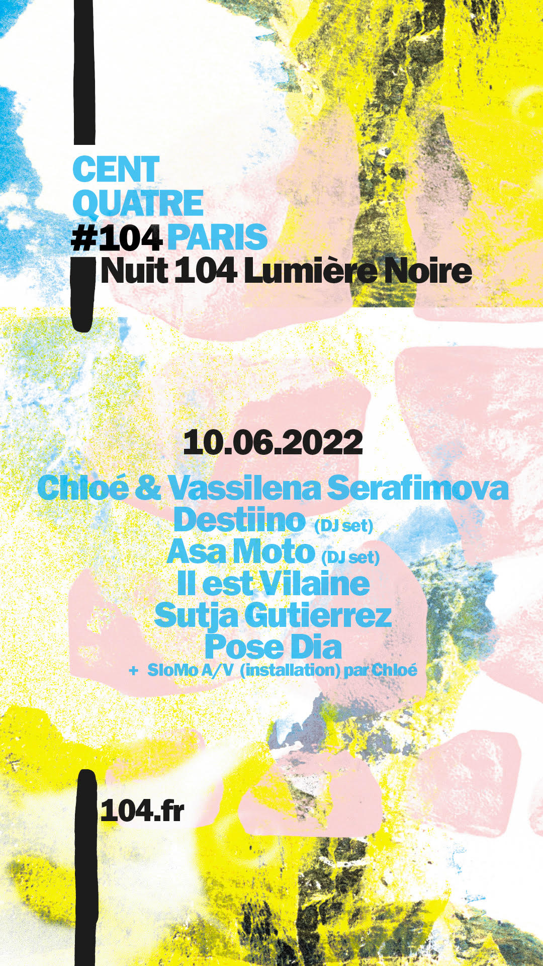 NUIT LUMIERE NOIRE AU 104 – Julie Tippex